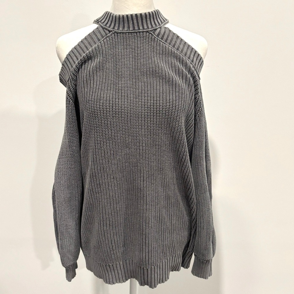 VICI Oversized Womens Sweater Small Open Back Halter Chunky Knit Edgy 21504